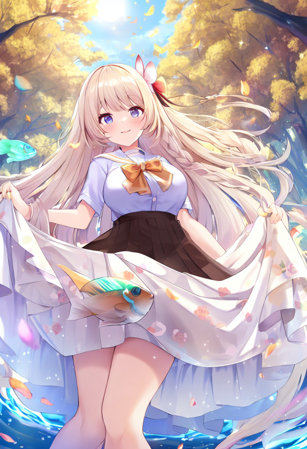 Under a shimmering sky