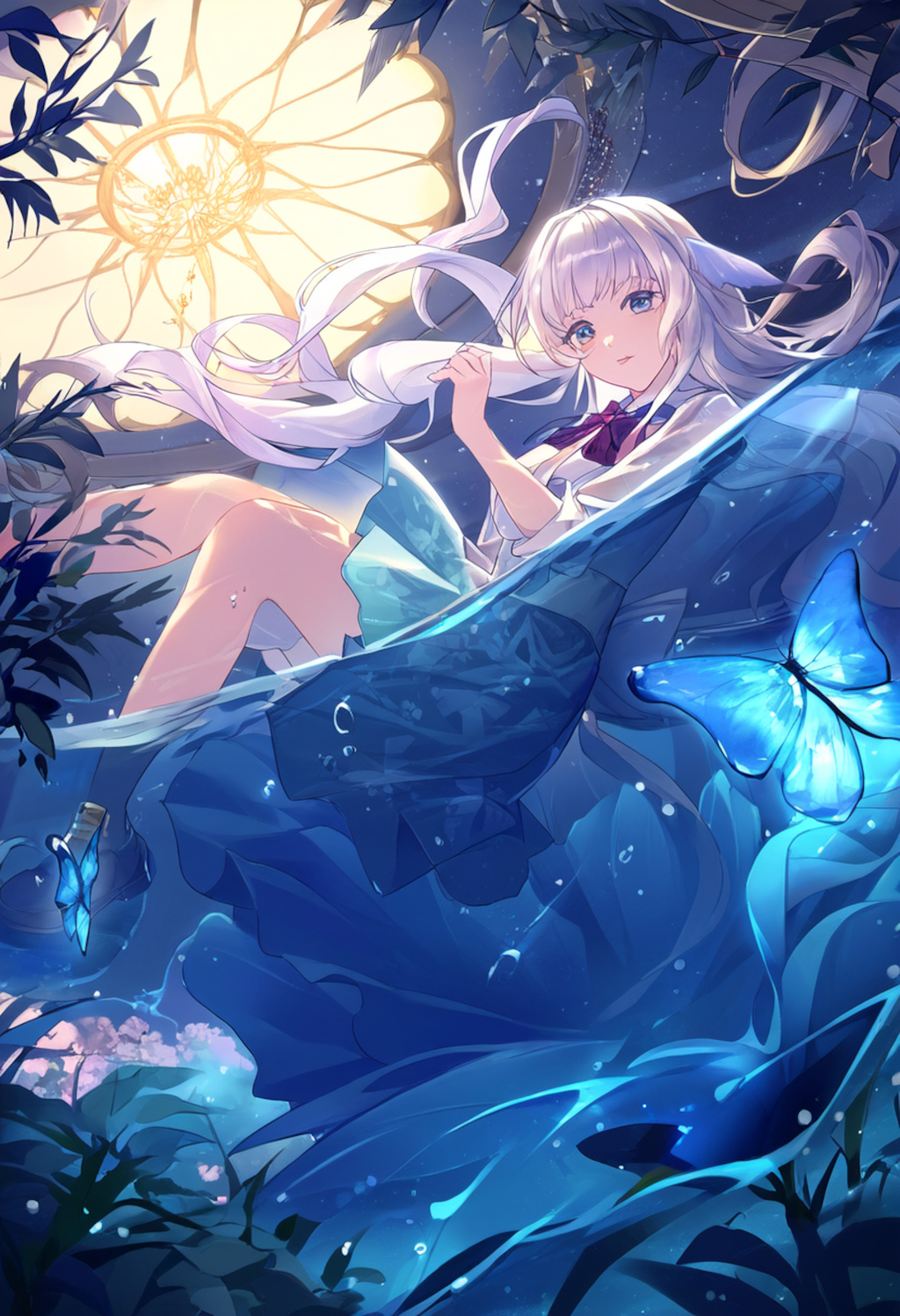 Under a shimmering sky