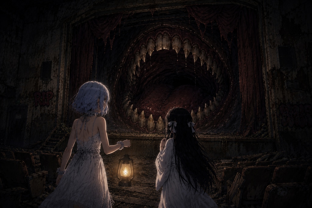 第4話「ナワバリバトル（怪異）」― 地下劇場の巨大な口 ― ストーリーボード