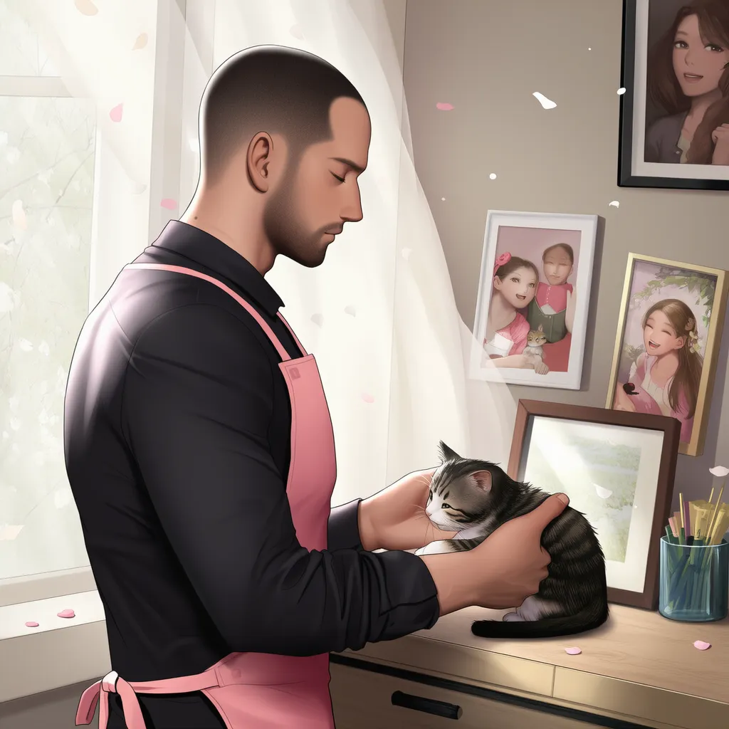 猫とオッサンと写真立