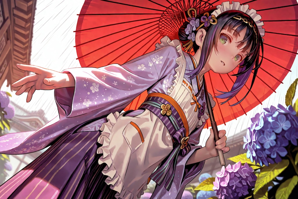 紫陽花と紫陽花