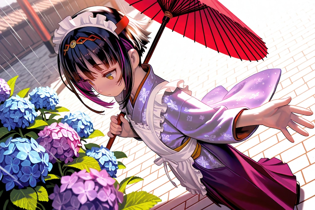 紫陽花と紫陽花