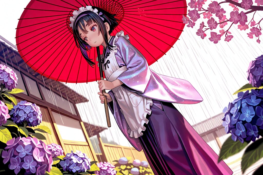 紫陽花と紫陽花