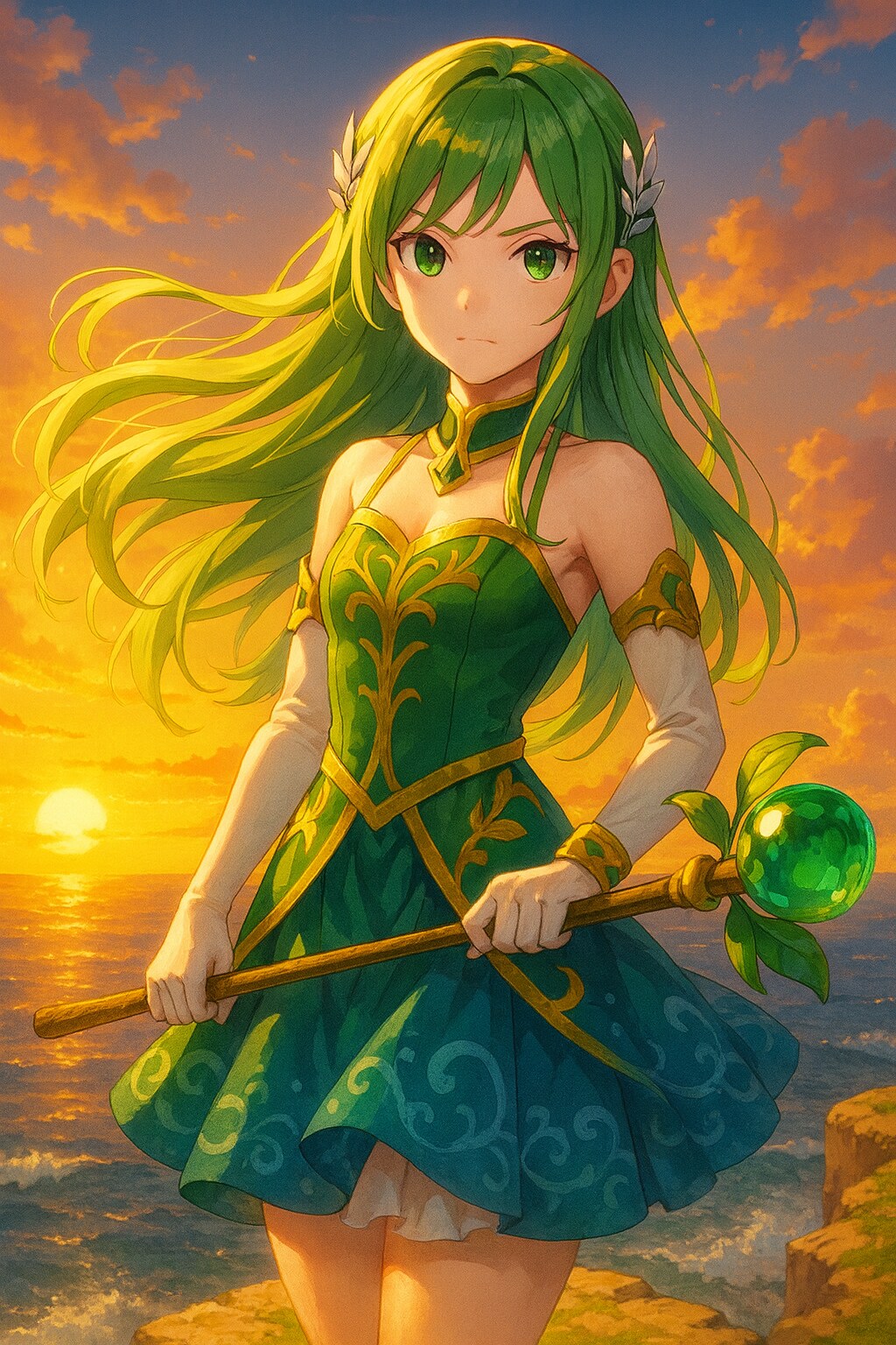 決意は陽の沈みゆくを背に