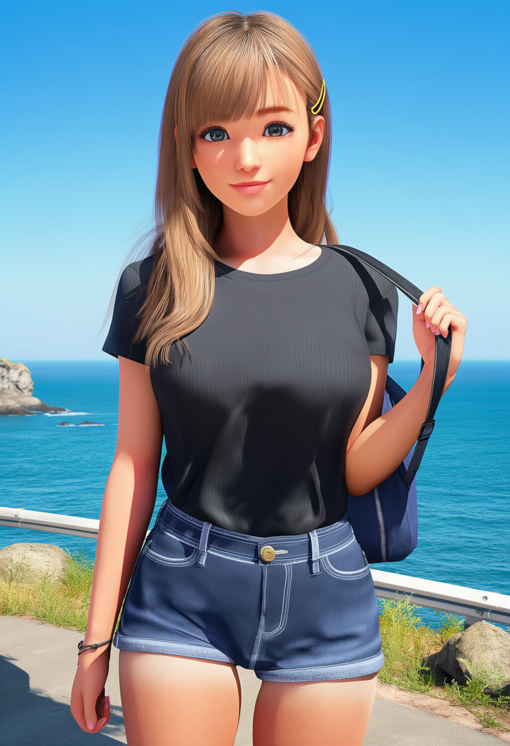 海の見える道。