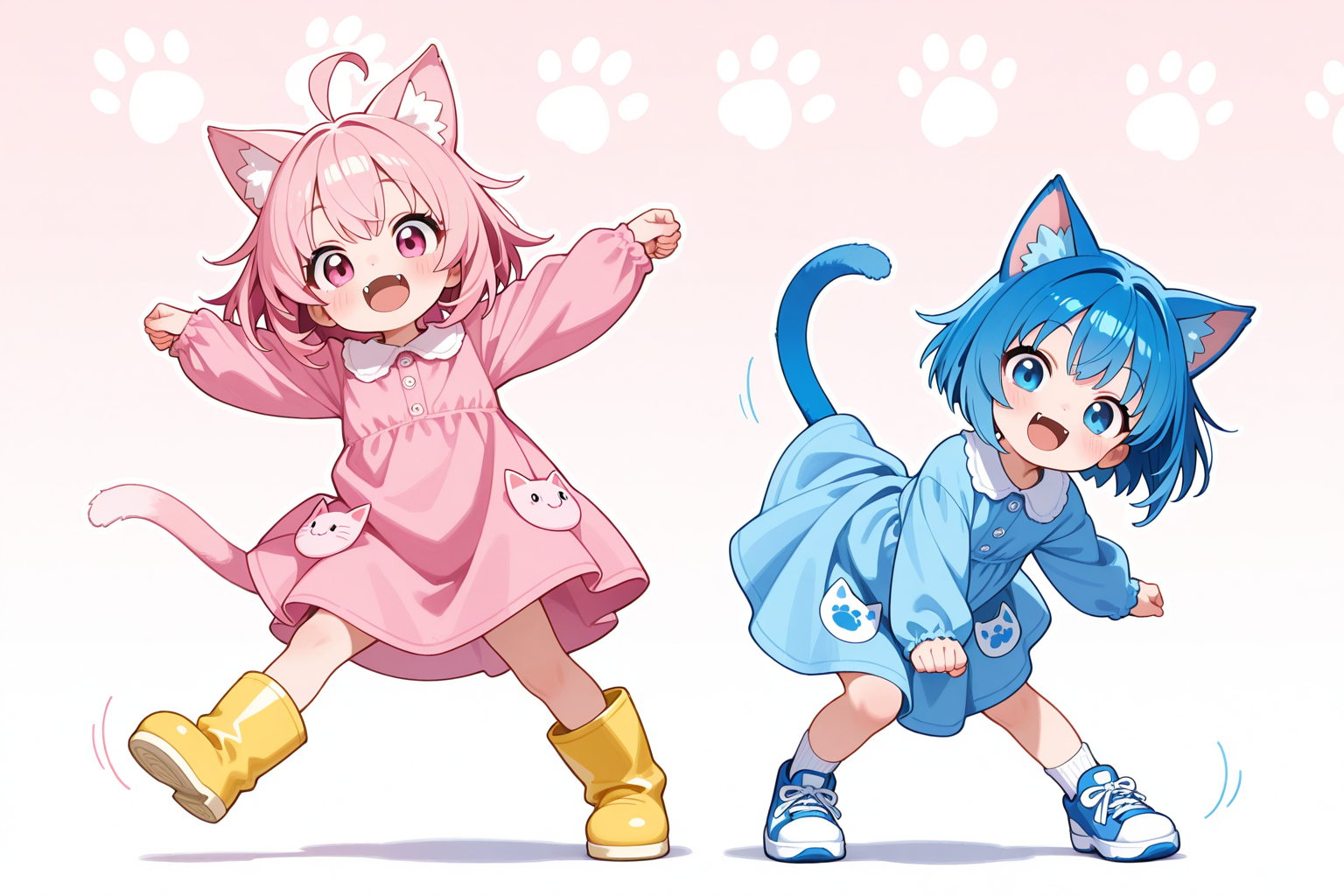 ねこちゃんとまきちゃんは双子だった！？ | の人気AIイラスト・グラビア