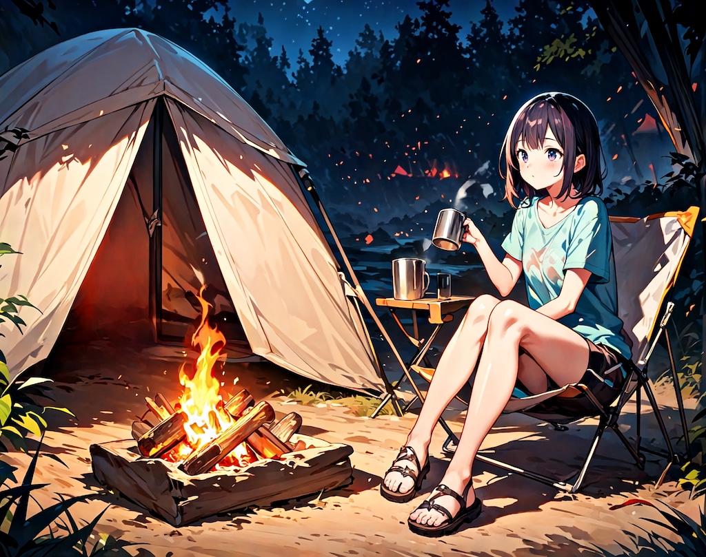 キャンプには焚火