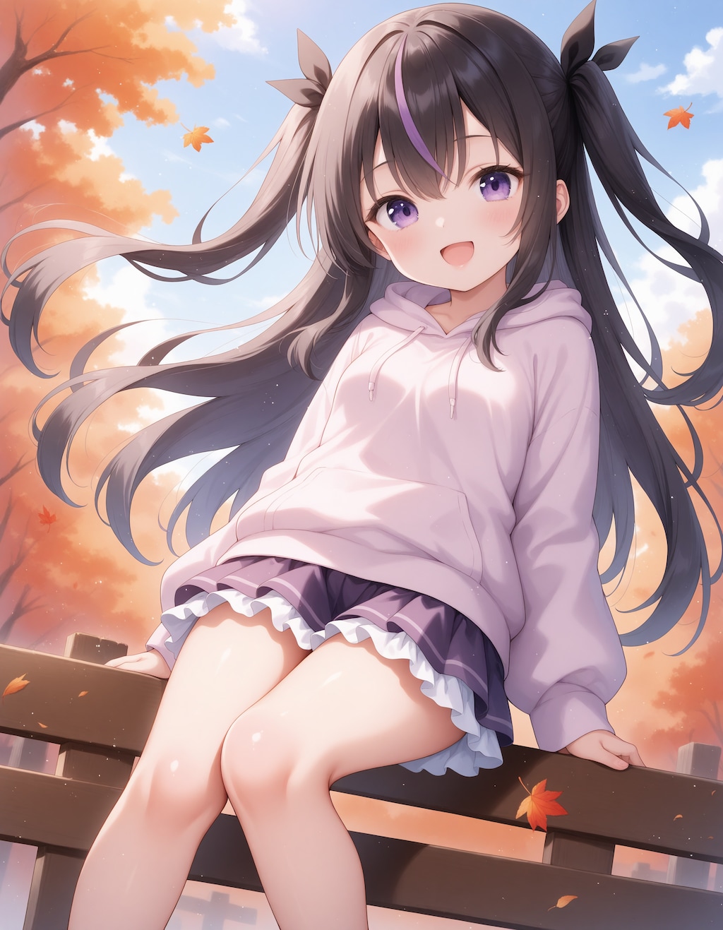 パーカーミニスカはお胸控えめが可愛い