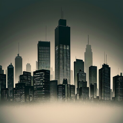 Desolate modern cityscape