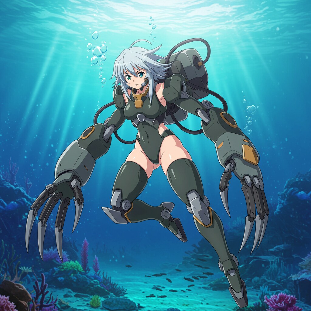 imageFXで水陸両用メカ娘発進♪（要は、ハ〇ゴッグのようなコンセプトのメカ娘です♪）