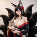 黒髪爆乳九尾の狐娘 9枚目