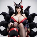 黒髪爆乳九尾の狐娘 5枚目