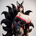 黒髪爆乳九尾の狐娘 3枚目