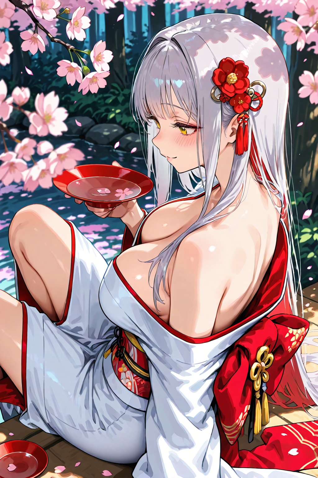 盃に花