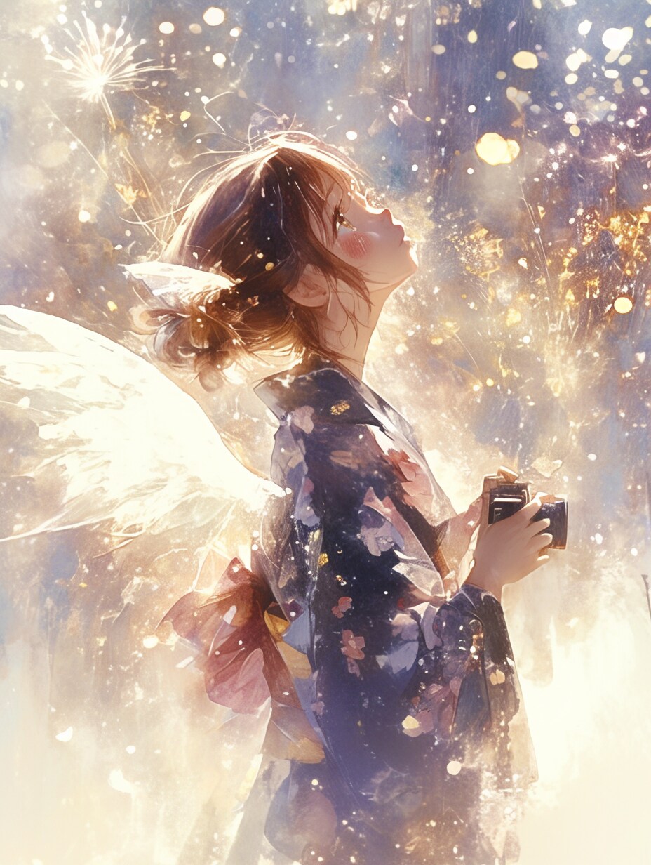 写真を撮るつもりが花火に見入ってしまう🎇