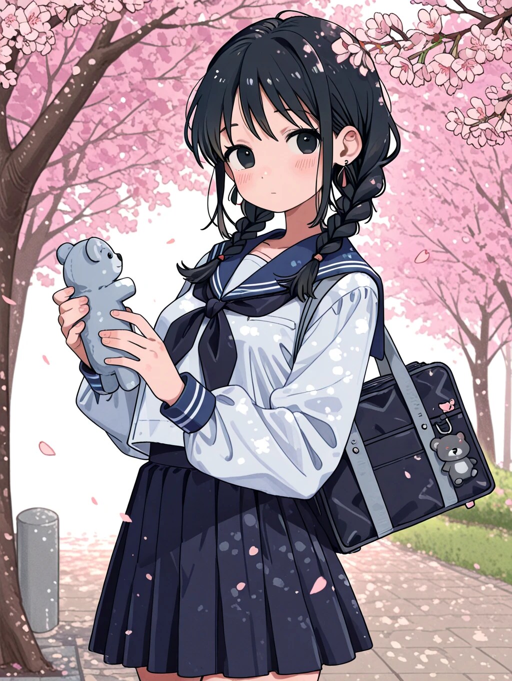 桜の木と秋野みのり