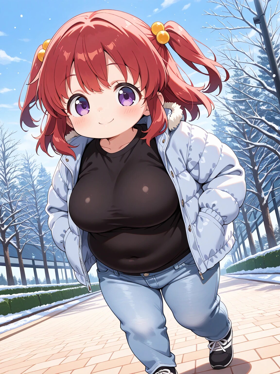 冬コーデのめぐみちゃん