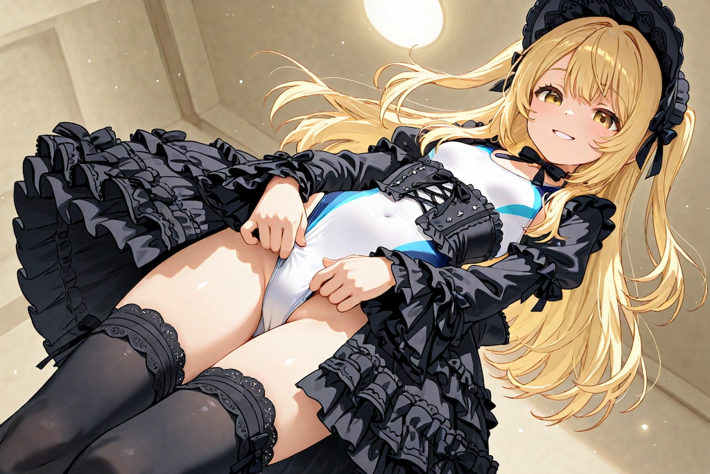 競泳水着ゴスロリ