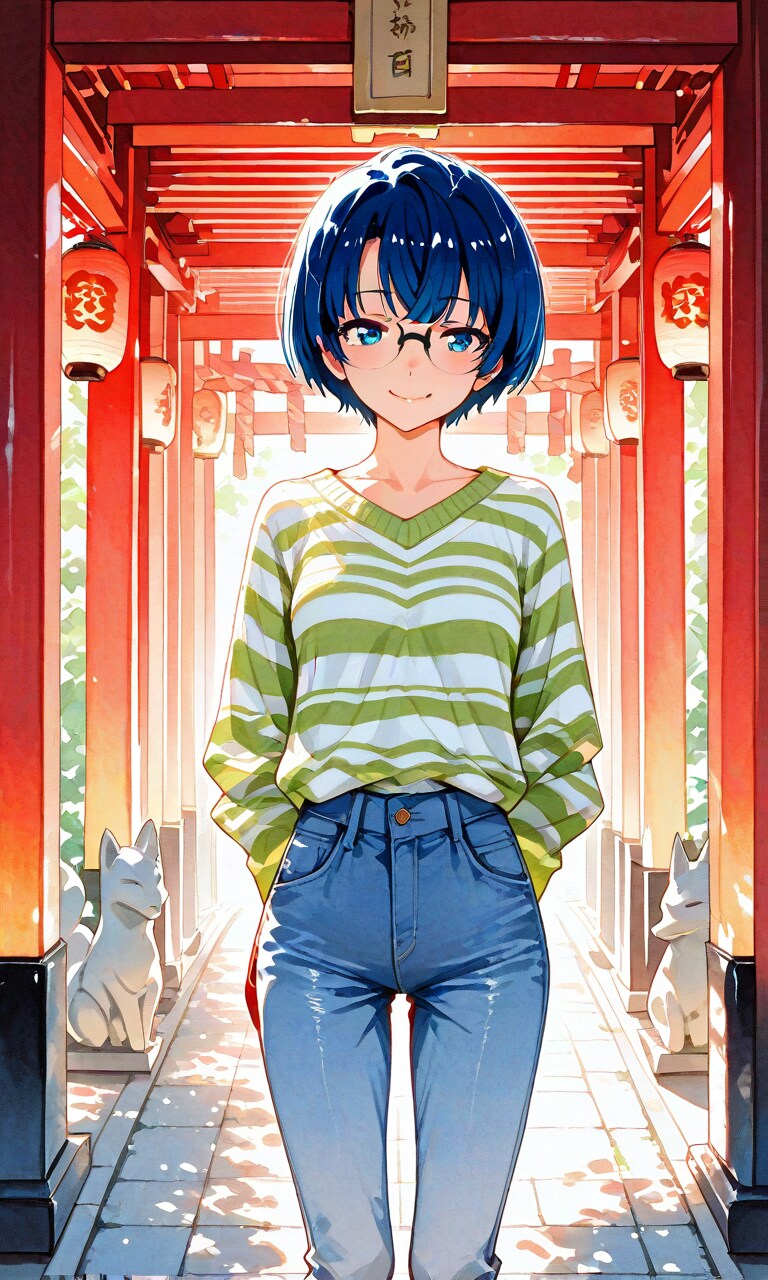 神社に来ました柑菜ちゃん | の人気AIイラスト・グラビア