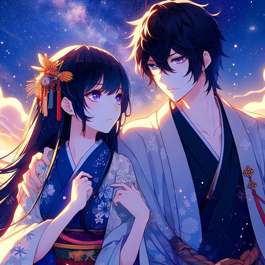 七夕の、織姫と彦星っぽい、恋人♥その4(12枚)