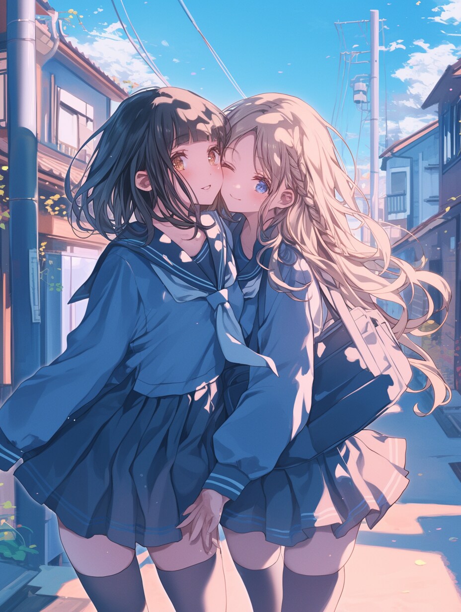 キスしたい二人のJK326 | の人気AIイラスト・グラビア