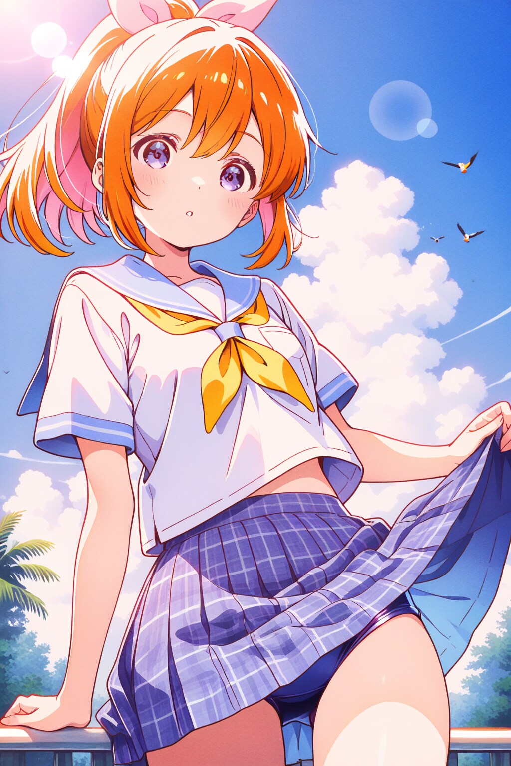 「風が吹いても平気だもん！」