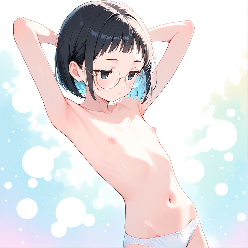 微乳百景③ arms up 手を上げるとさらに小さくなるのぢゃ