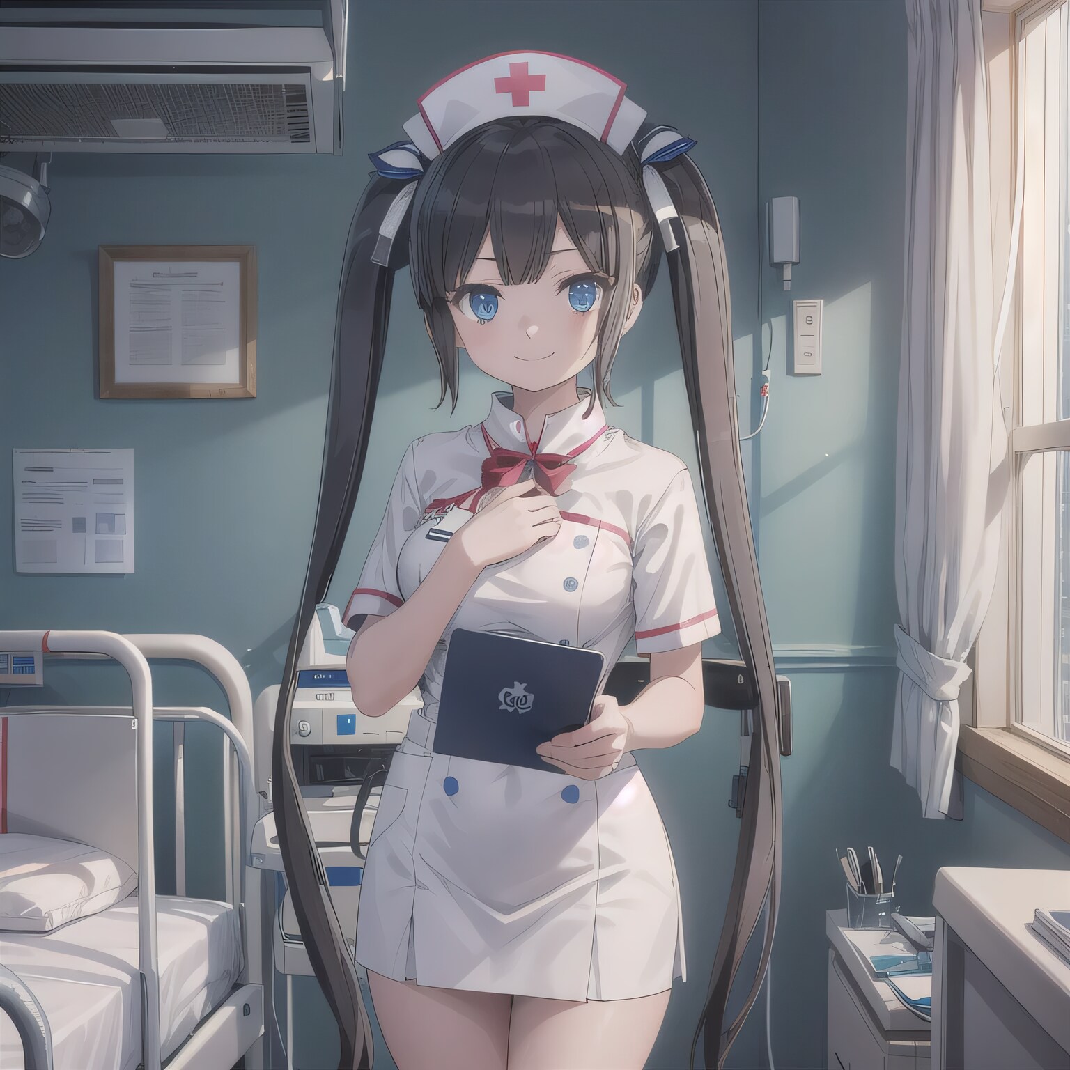 黒髪ツインテで白衣の少女４ | の人気AIイラスト・グラビア