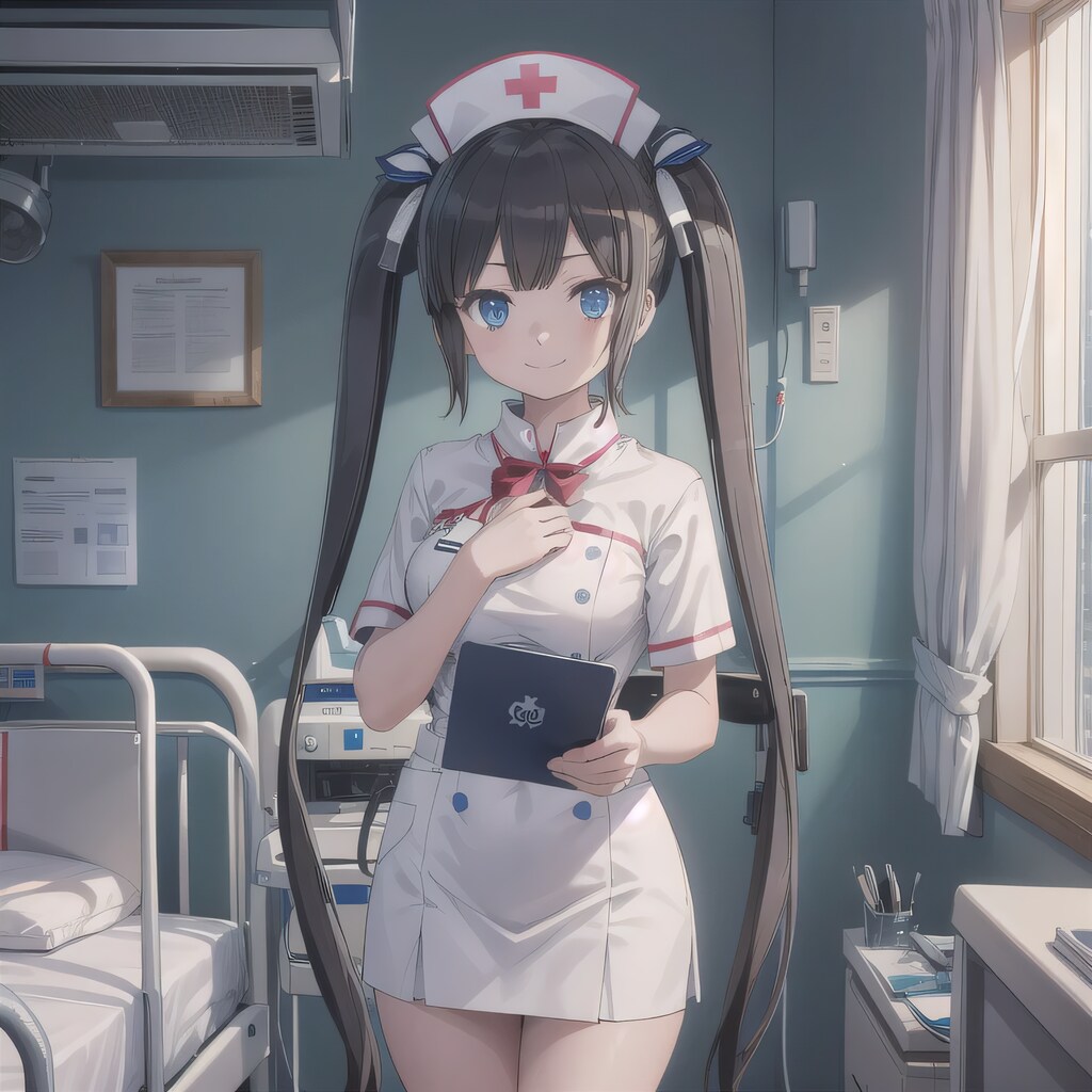 黒髪ツインテで白衣の少女４