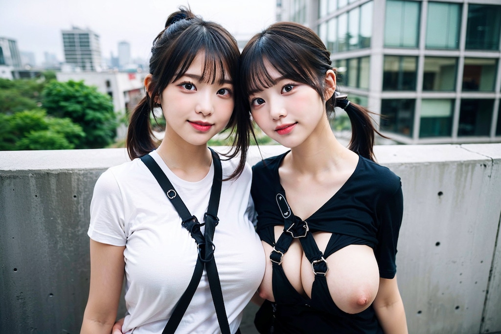 複数ランダム衣装+ボンテージ要素でポロリ