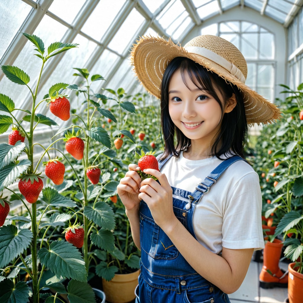 今日はイチゴ農家です