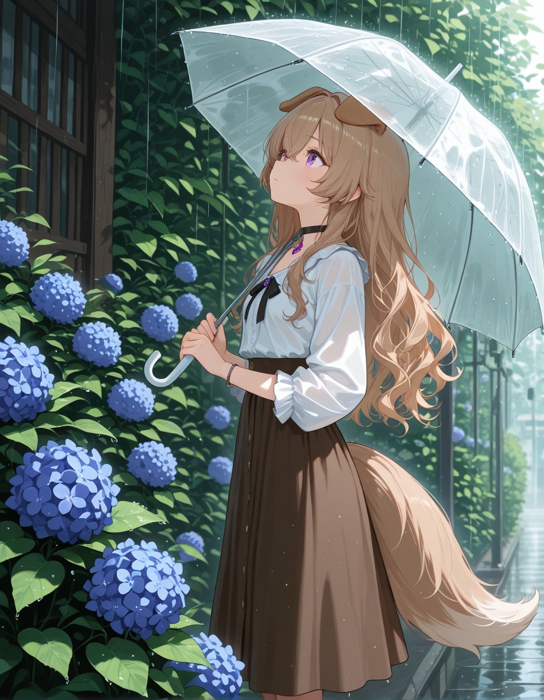雨の日ミルフィ☔️🐶
