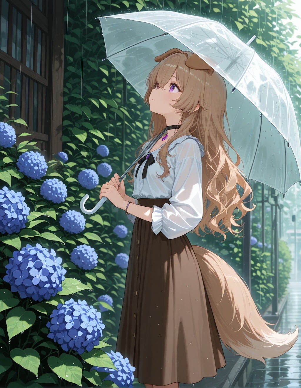 雨の日ミルフィ☔️🐶