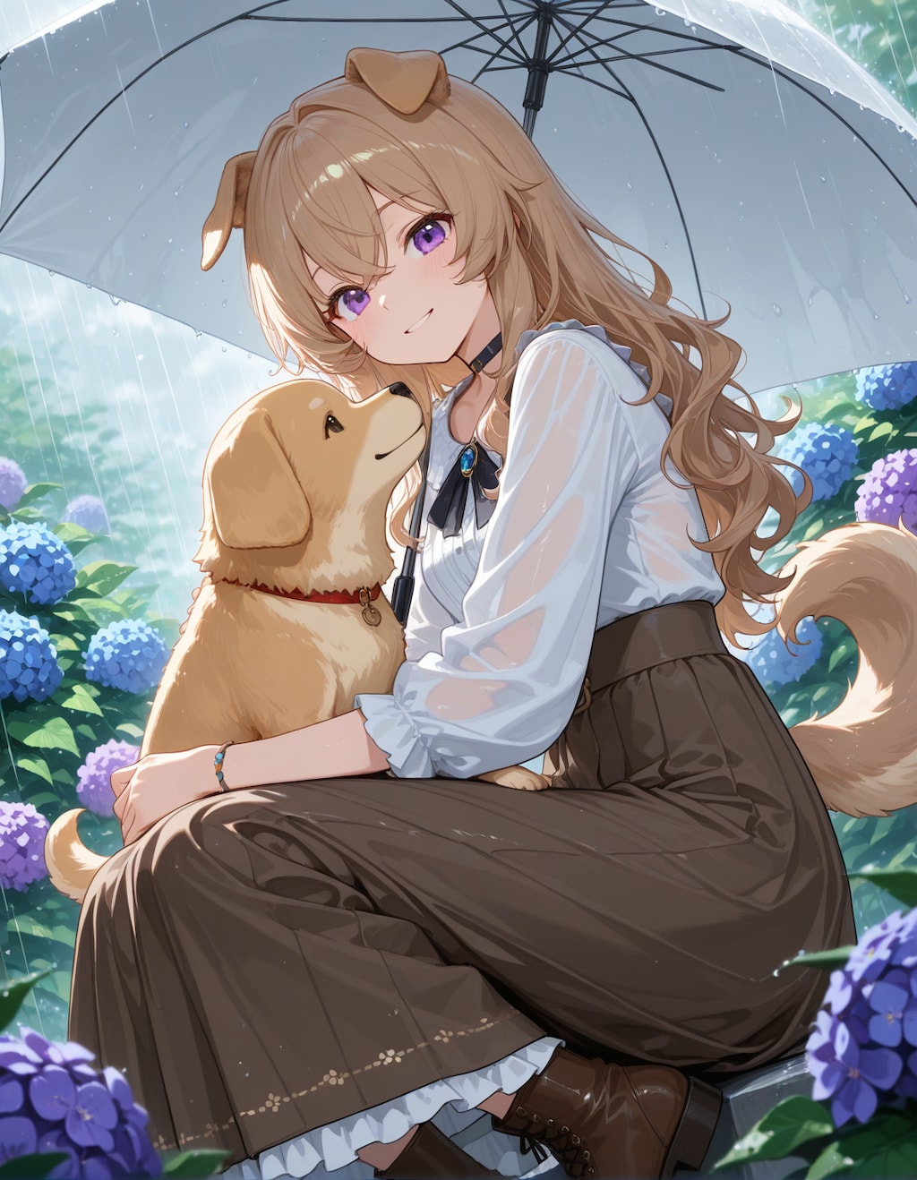 雨の日ミルフィ☔️🐶