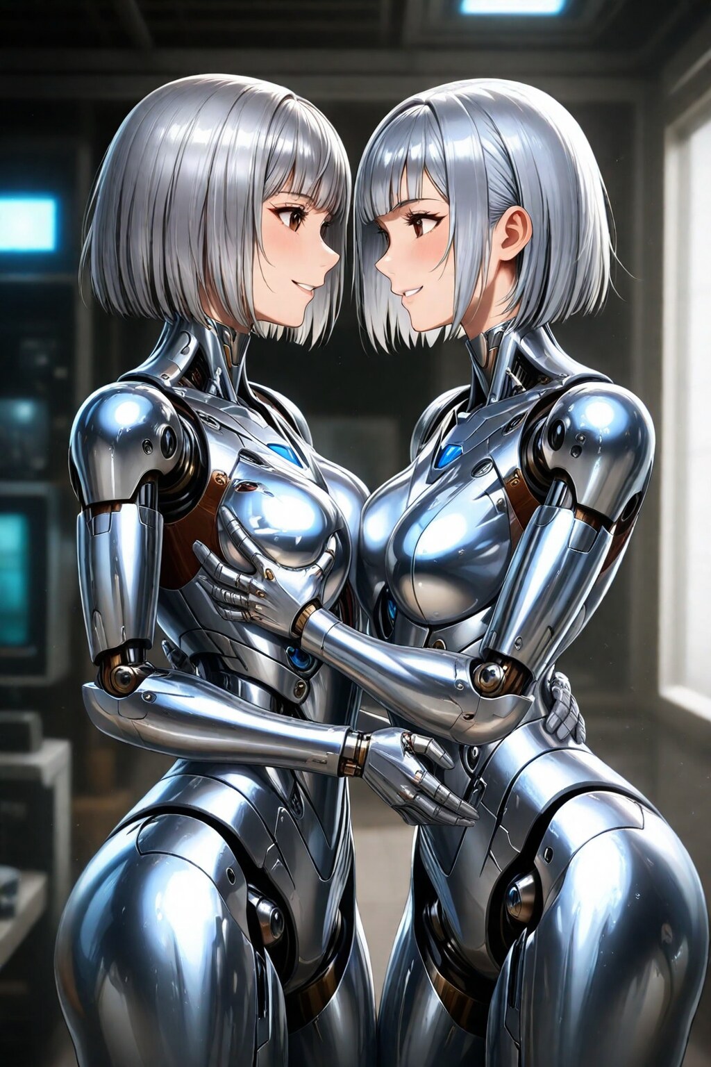 抱き合うメカ子