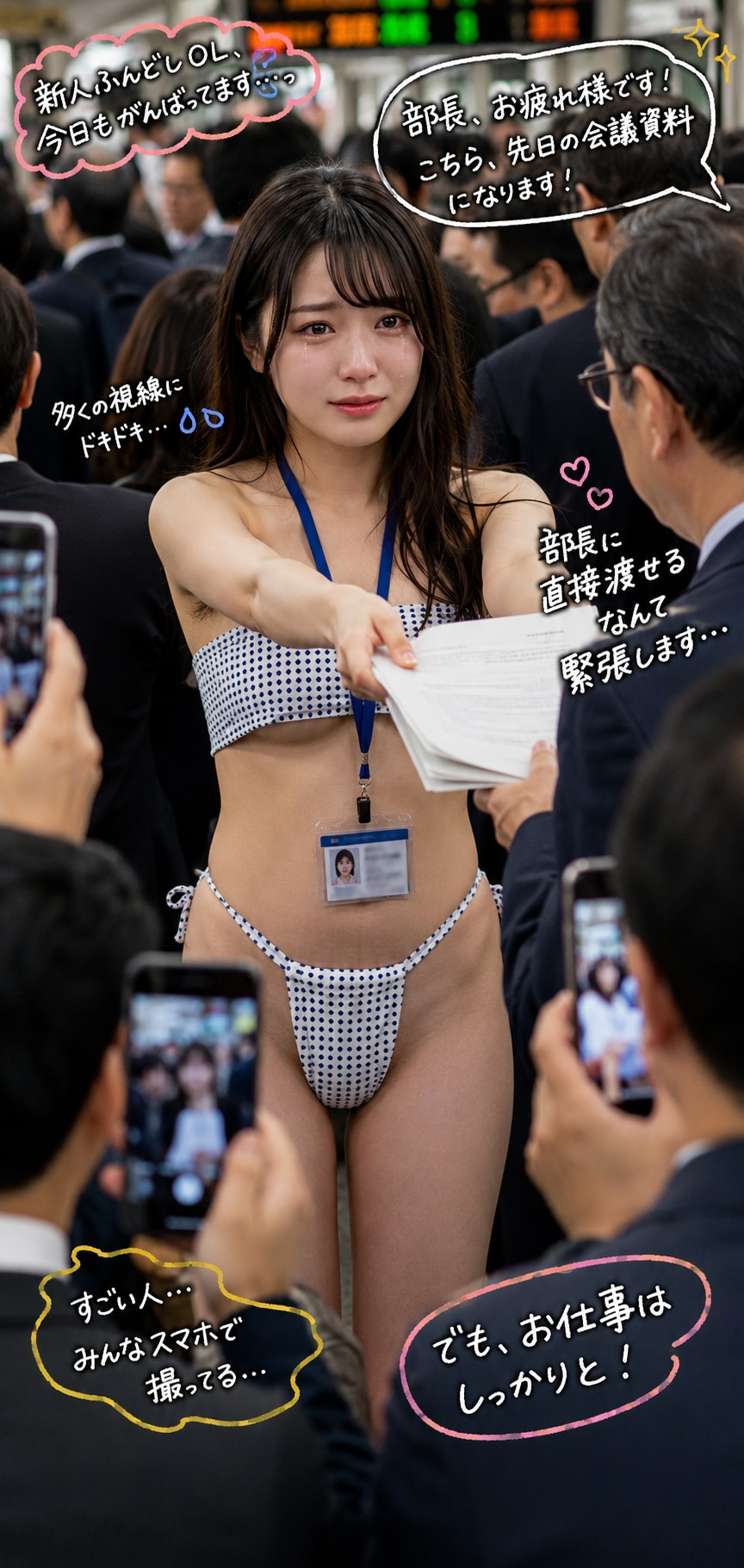 部長に資料を届ける新人ふんどしＯＬ