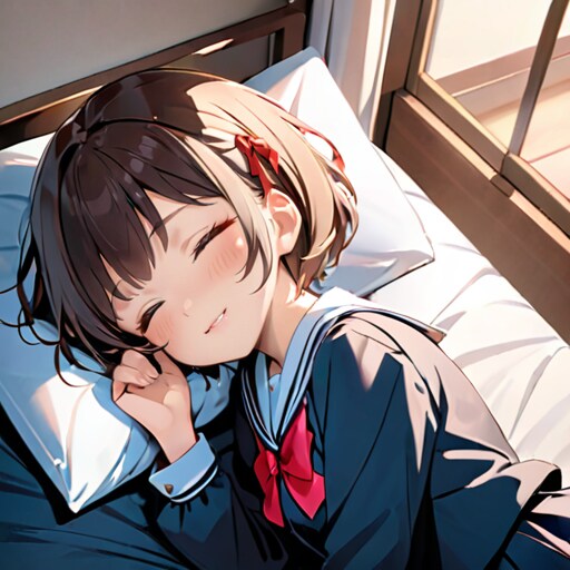 笑顔でお昼寝