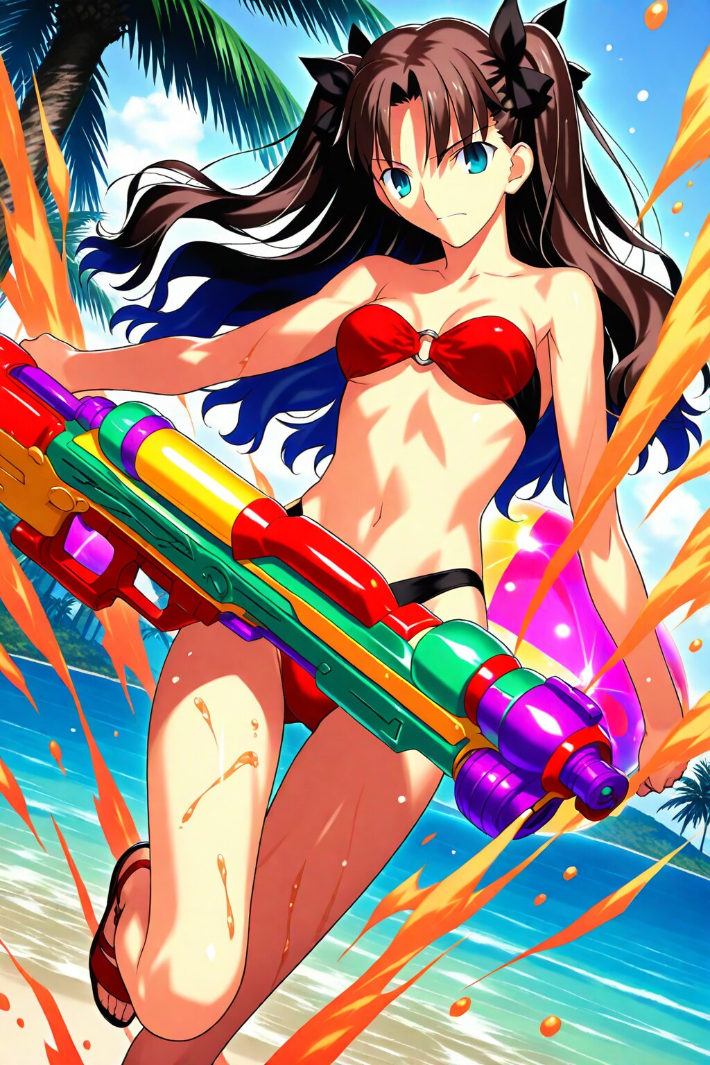 「さぁ行くわよ・・・Mr.ヘッボコ、水濡れにしてあげるわ。」