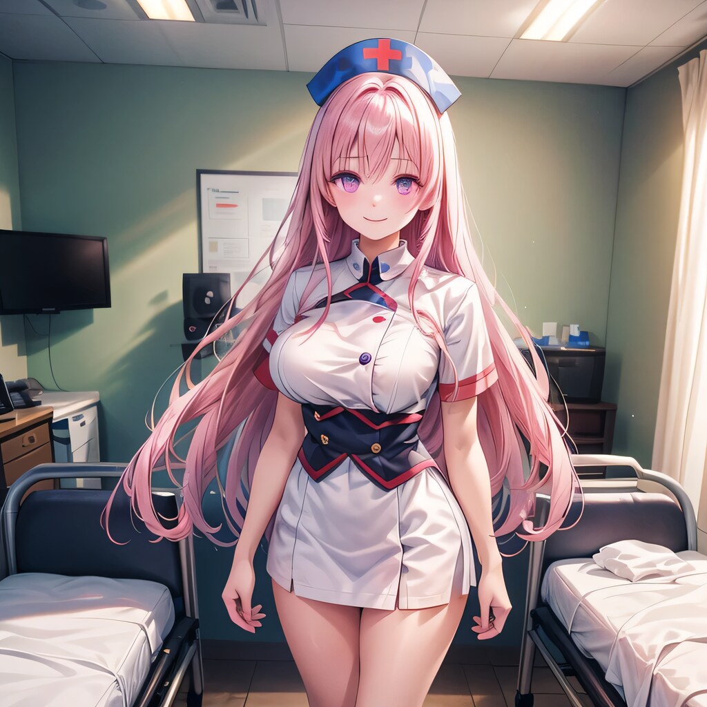 ピンク髪ロングで白衣の少女３