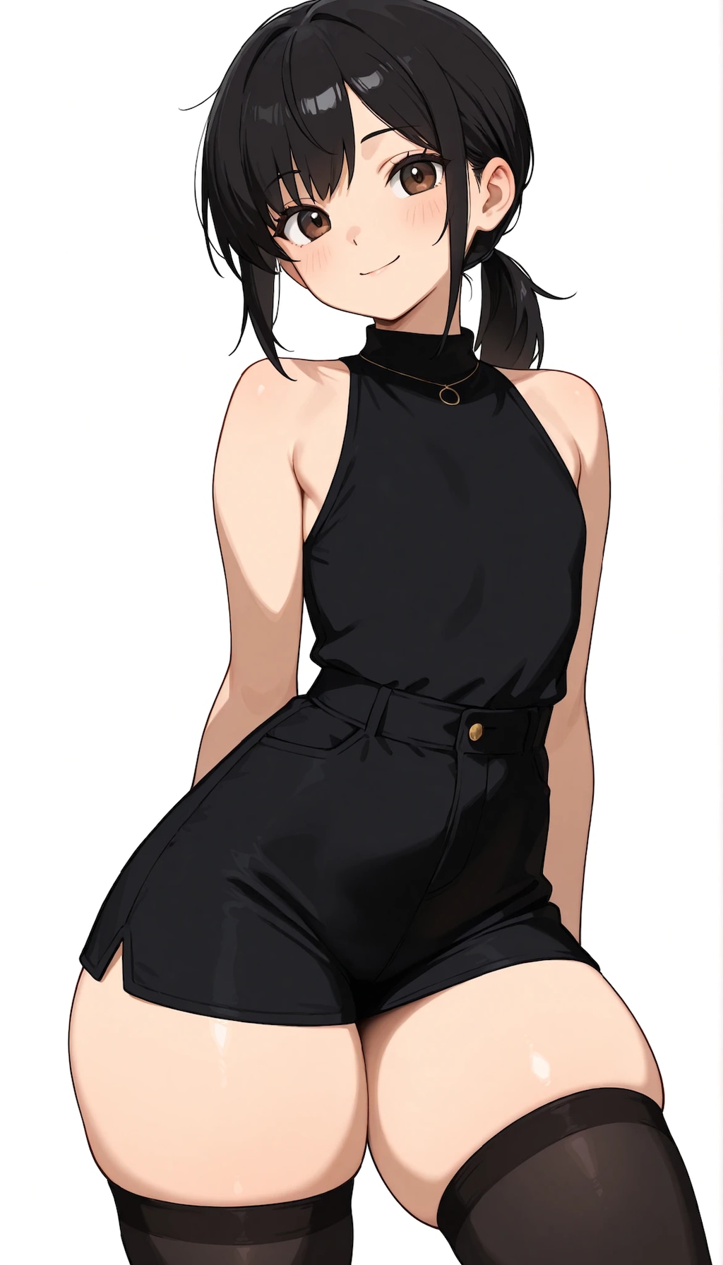 太腿に特徴のあるポニーテールの女の子