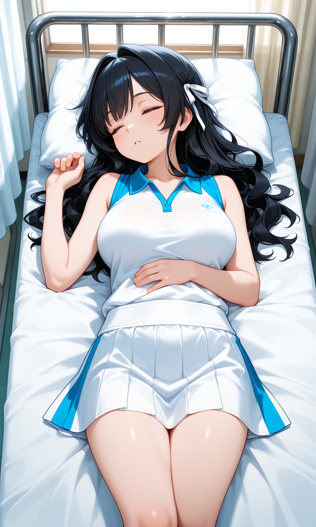保健室で眠る女の子