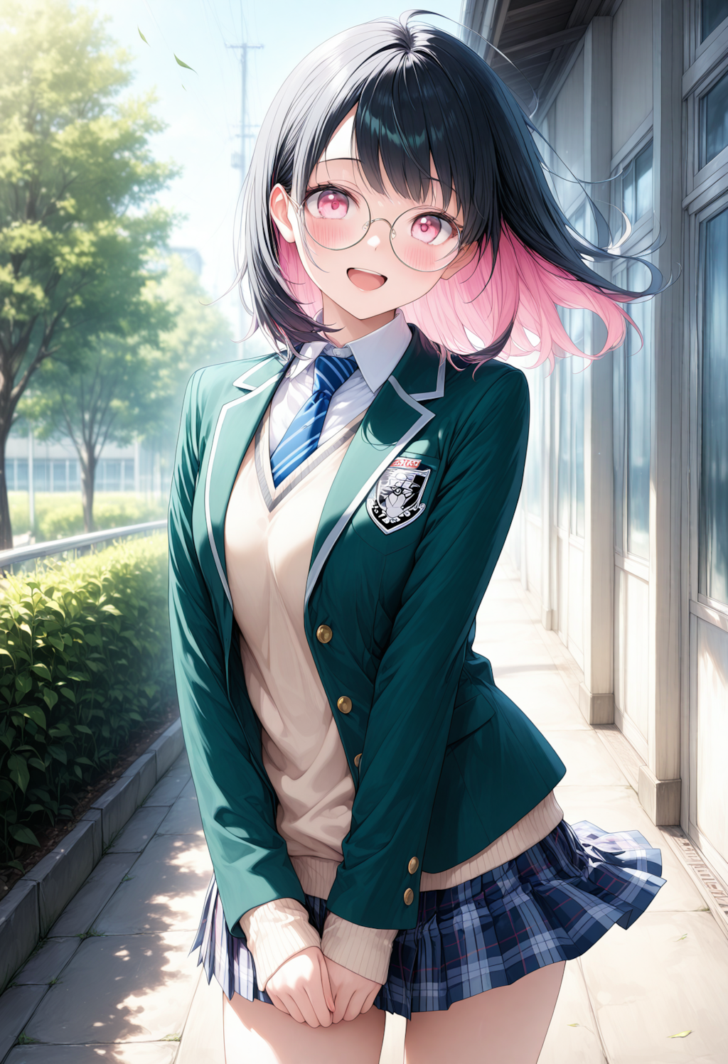 黒髪メガネ JK制服