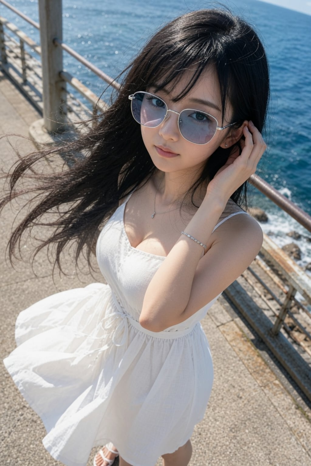 黒髪メガネ　サングラス