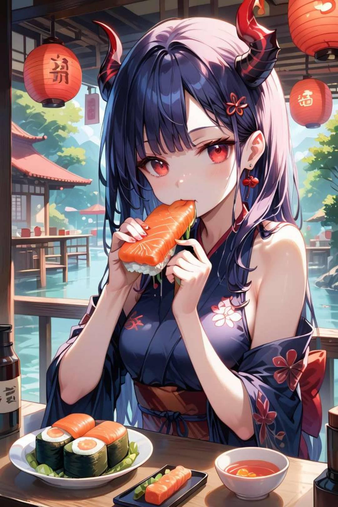 デーモンがサーモンを食すだけ