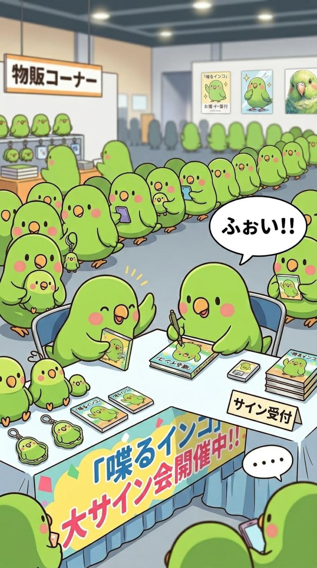 インコのサイン会