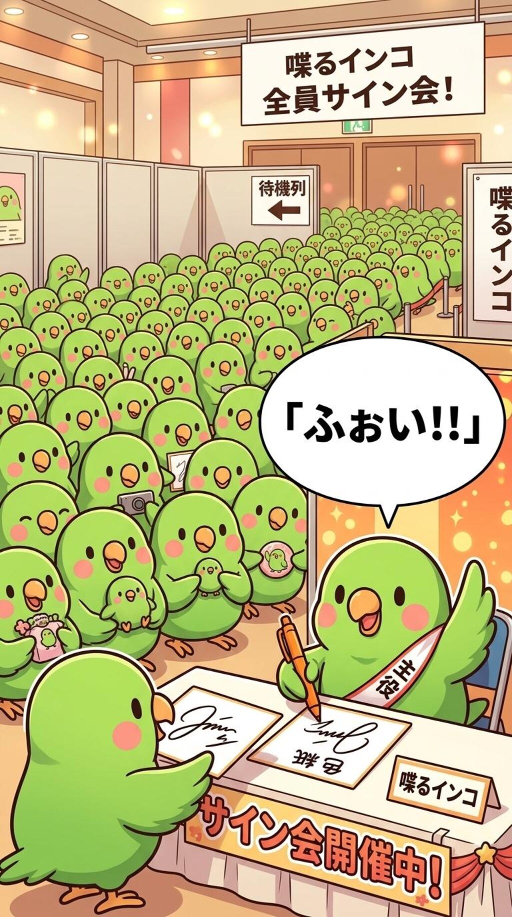 インコのサイン会