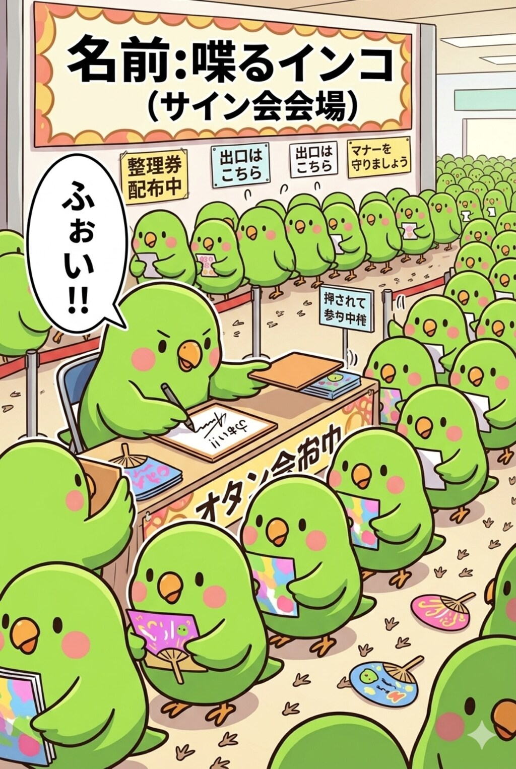 インコのサイン会
