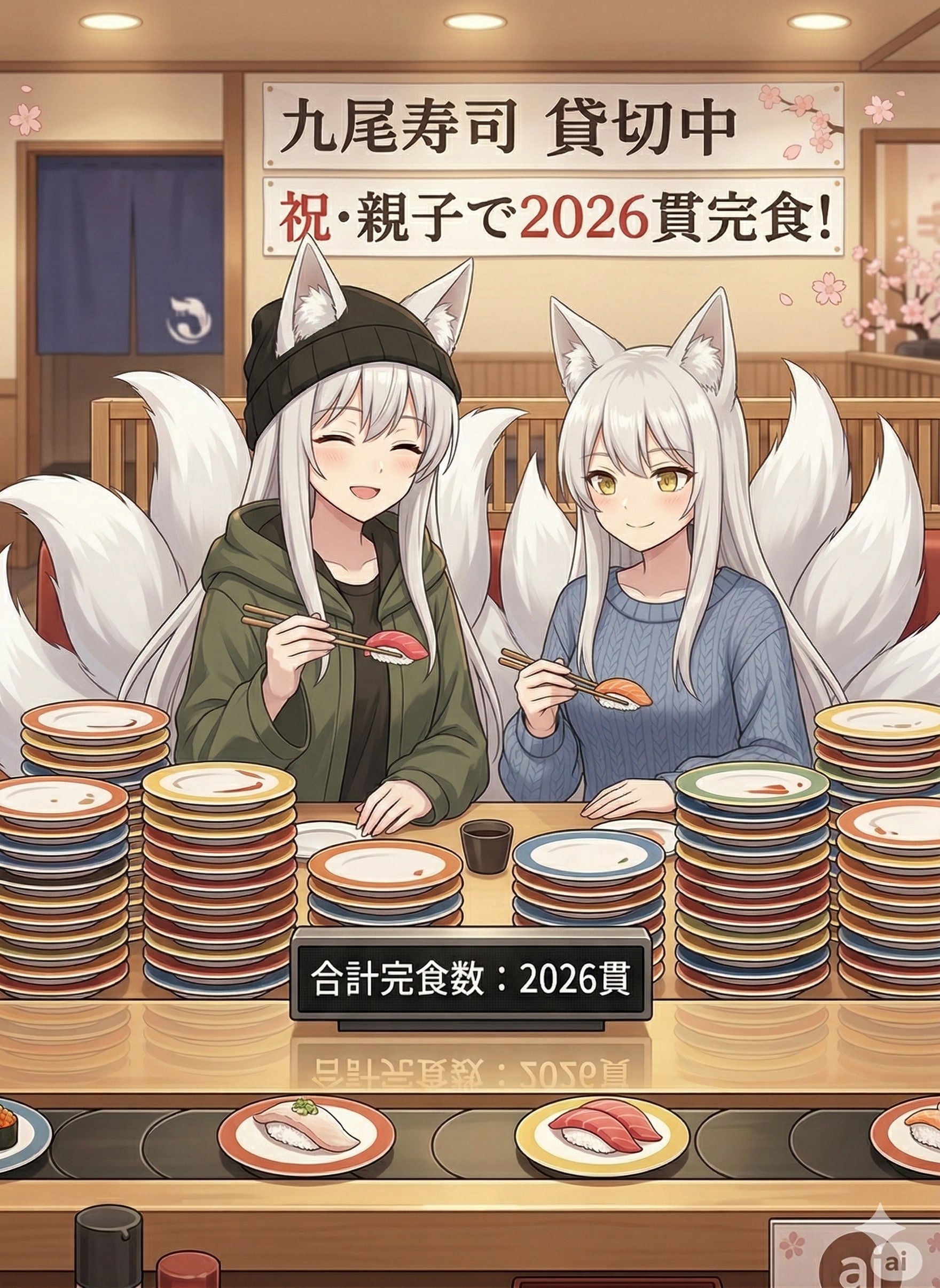 九尾の母娘 | の人気AIイラスト・グラビア