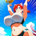 ビーチバレー水着コスプレ猫耳人妻 6枚目