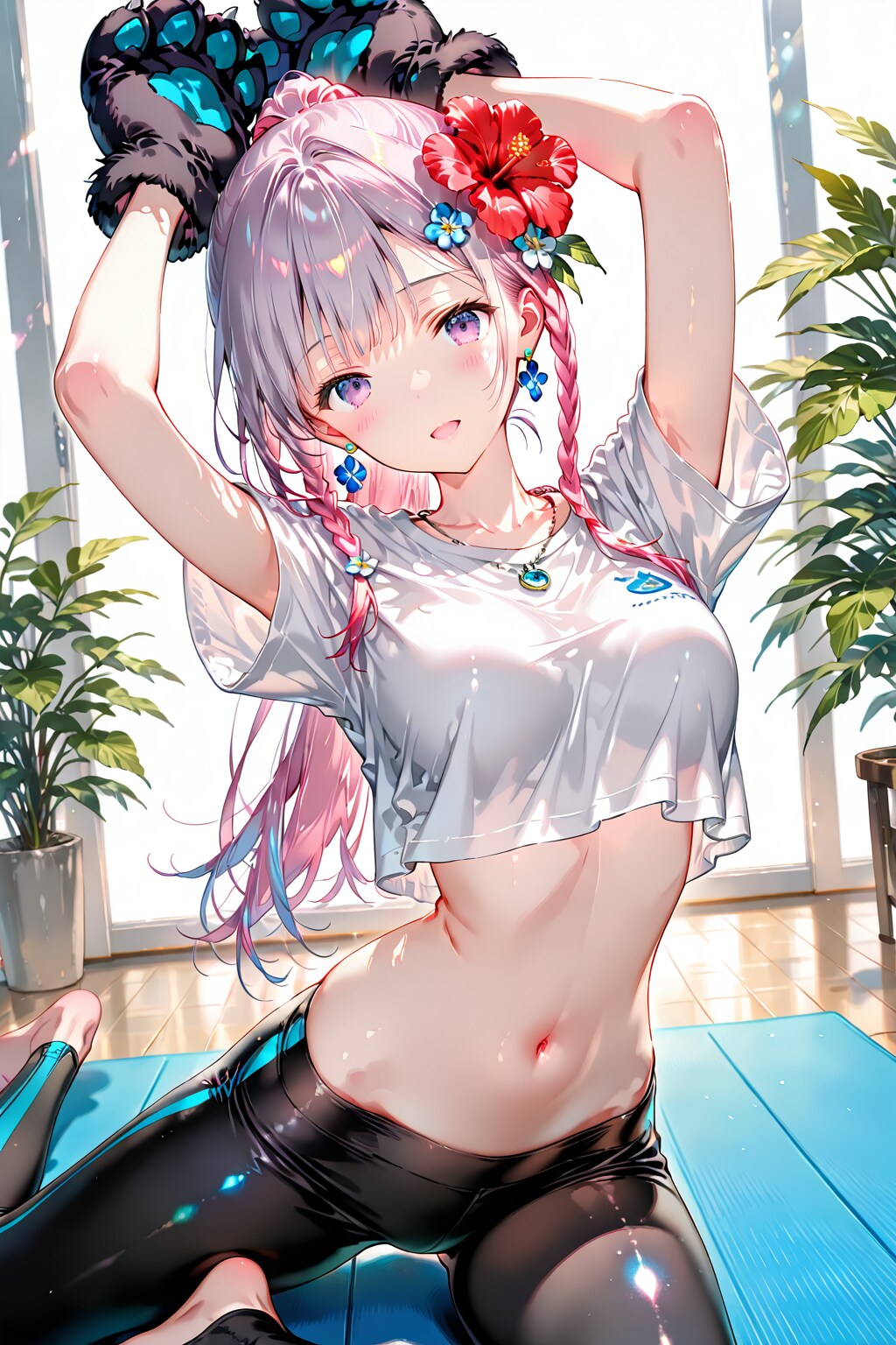 絵梨奈ちゃんを見習って日課のヨガをする芹奈さん❤️
